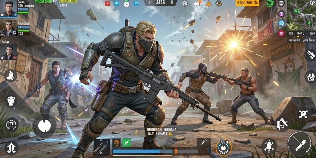 Tampilan gameplay intens di arena 3446, penuh dengan aksi dan strategi.