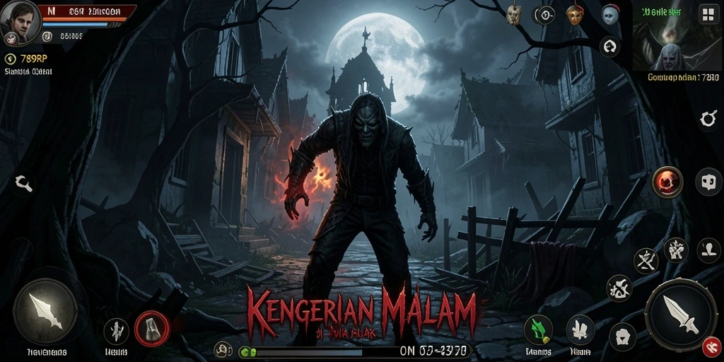 Gameplay 789RP menampilkan suasana horror yang mencekam.