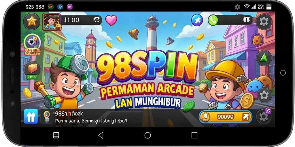 Screenshot gameplay 98SPIN menunjukkan keseruan dan animasi yang dinamis.