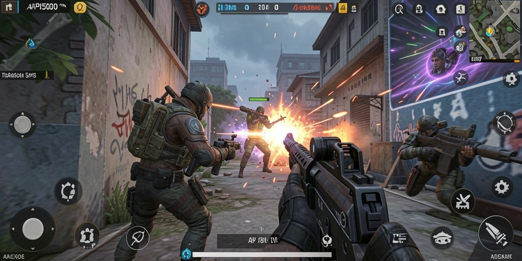 Screenshot menampilkan pertempuran seru dalam game API5000.