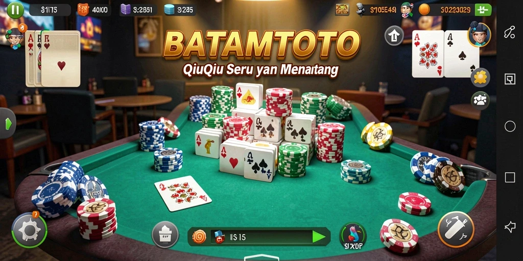 Tampilan menarik dari gameplay QiuQiu di BATAMTOTO.