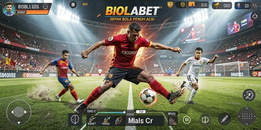 Tampilan gameplay menarik dari permainan sepak bola BIOLABET.