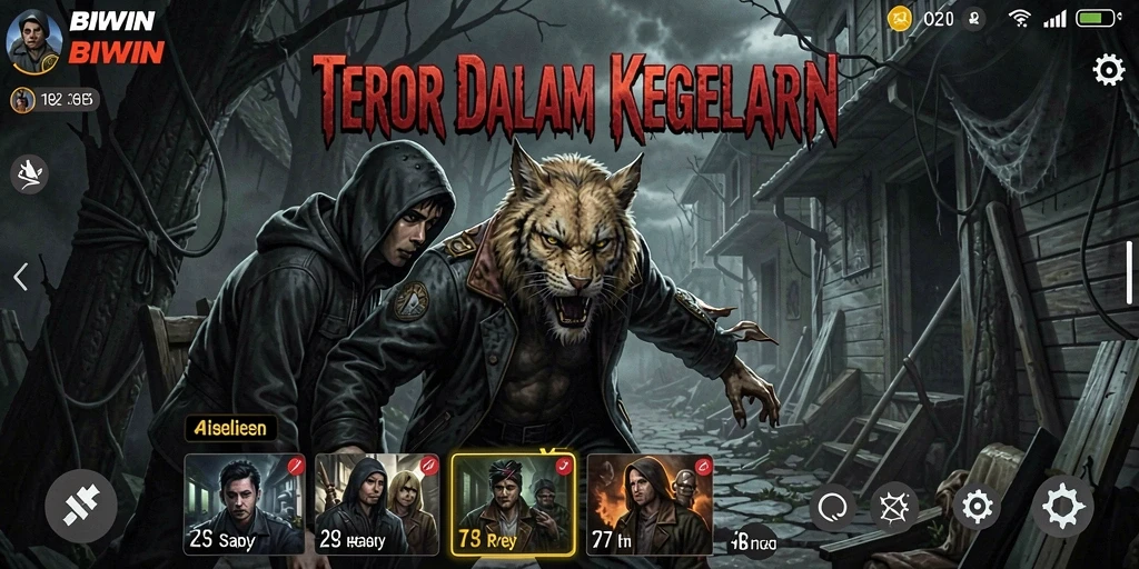 Screenshot gameplay BIWIN yang menampilkan suasana horor yang mencekam.