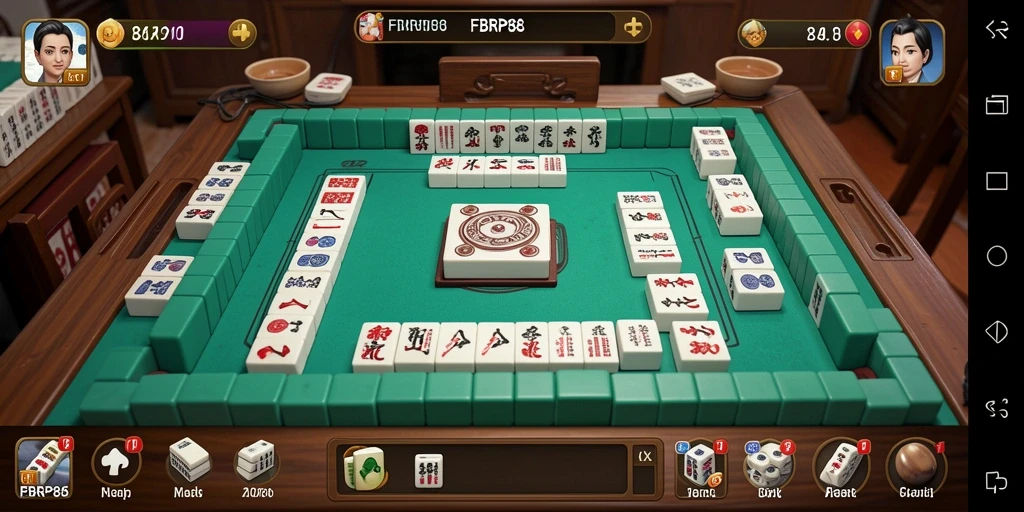 Screenshot FBRP88 menampilkan gameplay Mahjong yang seru dan mendebarkan.