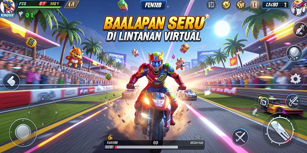 Tangkapan layar permainan FENDI188 menampilkan aksi balapan yang mendebarkan.
