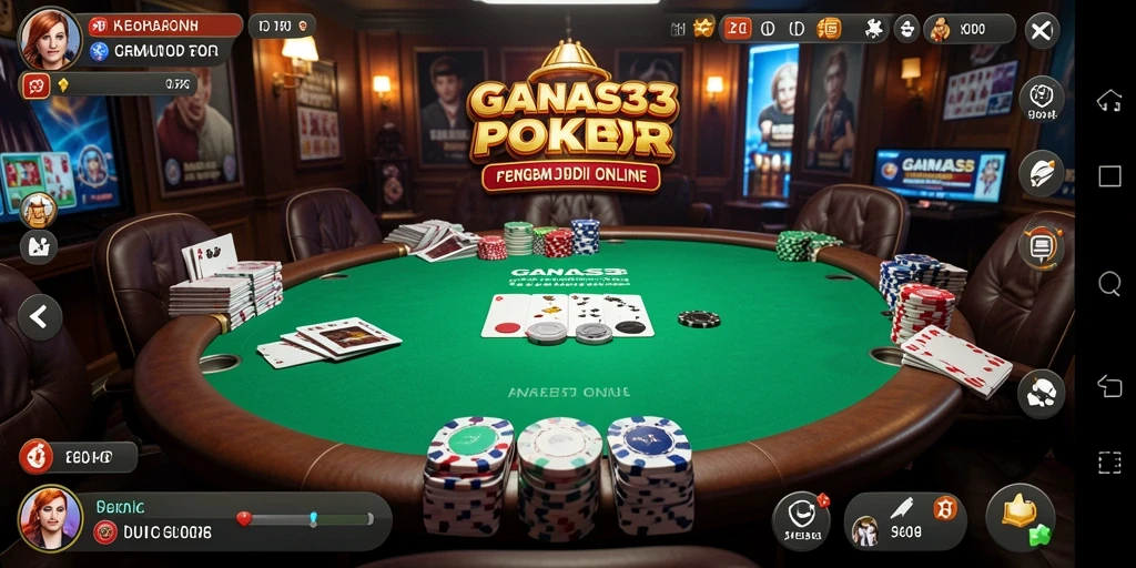 Tampilan gameplay Poker yang seru dan menantang di GANAS33.