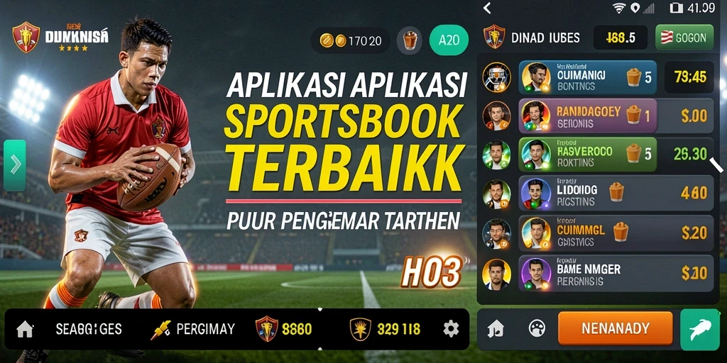Tampilan utama H03 dengan fitur taruhan olahraga yang interaktif.