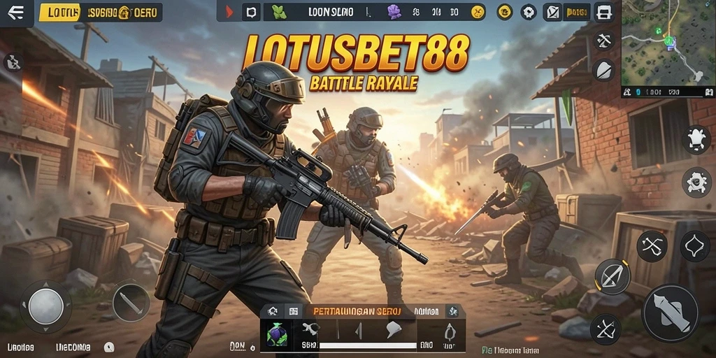 Tangkapan layar menampilkan pertarungan intens di arena LOTUSBET88.