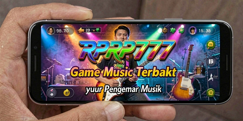 Screenshot gameplay RPRP777 yang menunjukkan momen bermain musik yang seru.