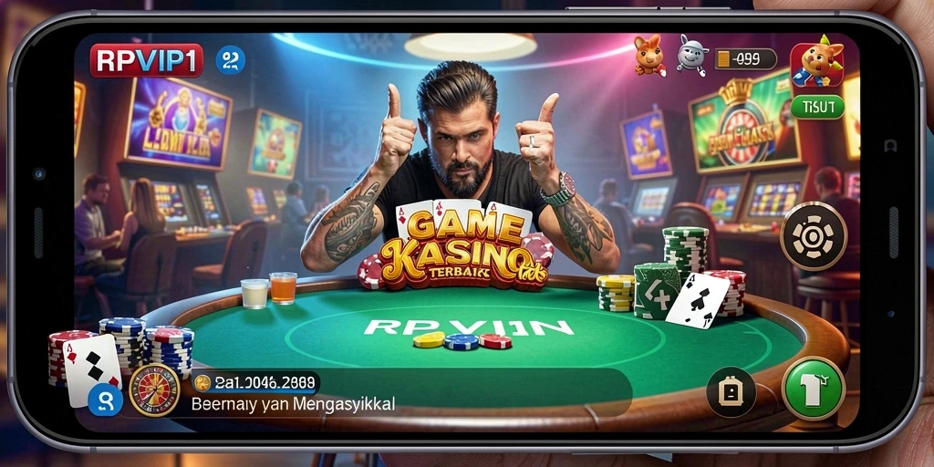 Tampilan gameplay RPVIP1 yang mendebarkan dengan berbagai permainan Kasino.