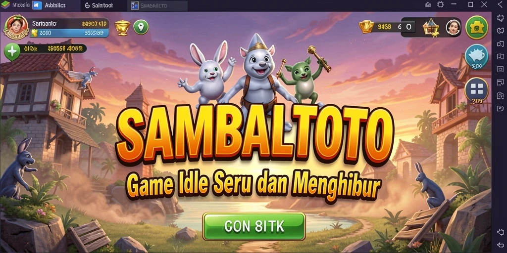 Tampilan gameplay menarik dalam SAMBALTOTO yang menunjukkan karakter dan sumber daya.