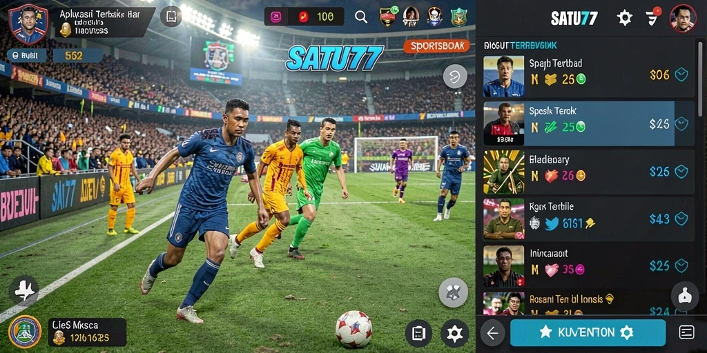 Tampilan menarik dan intuitif dari SATU77 untuk taruhan olahraga.