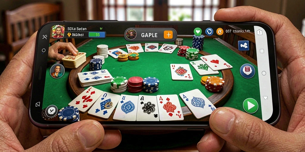 Screenshot gameplay SD107 menampilkan keseruan bermain Gaple.