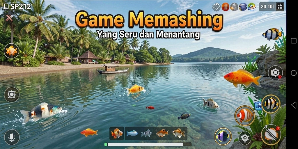 Tampilan gameplay SP212 yang menampilkan pengalaman memancing yang seru.