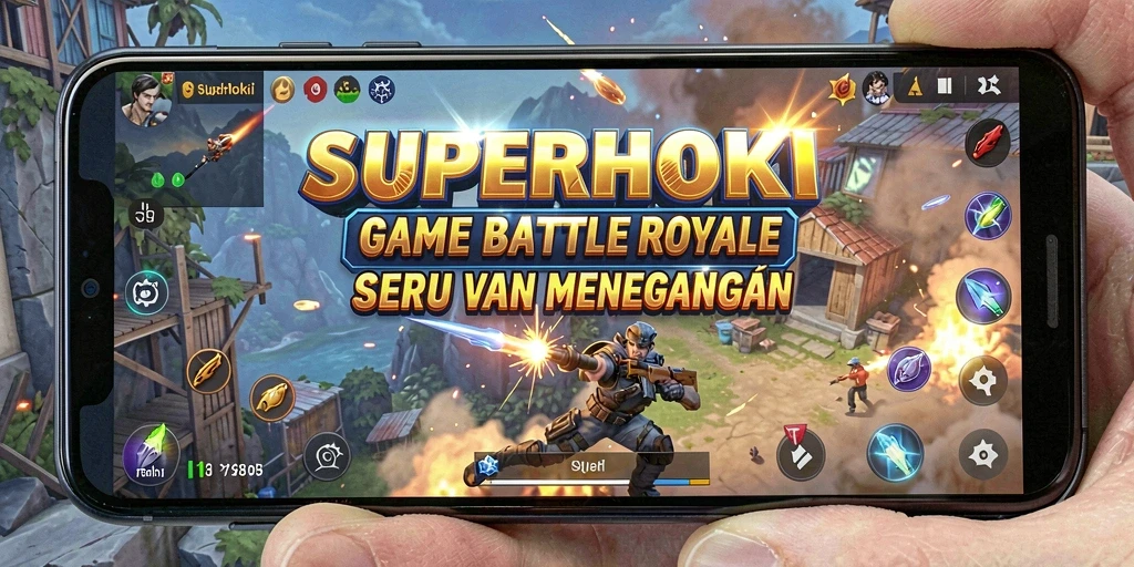 Screenshot menunjukkan momen intens pertempuran dalam SUPERHOKI.